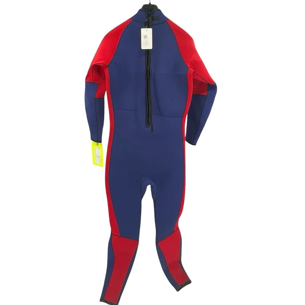 JMJ Manufacture Mens Wetsuit Studio 5/3 Fullsuit Navy Red Neoprene Medium